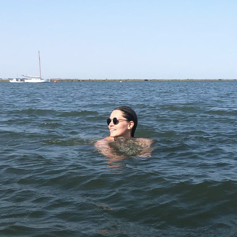 A swimmer in open water