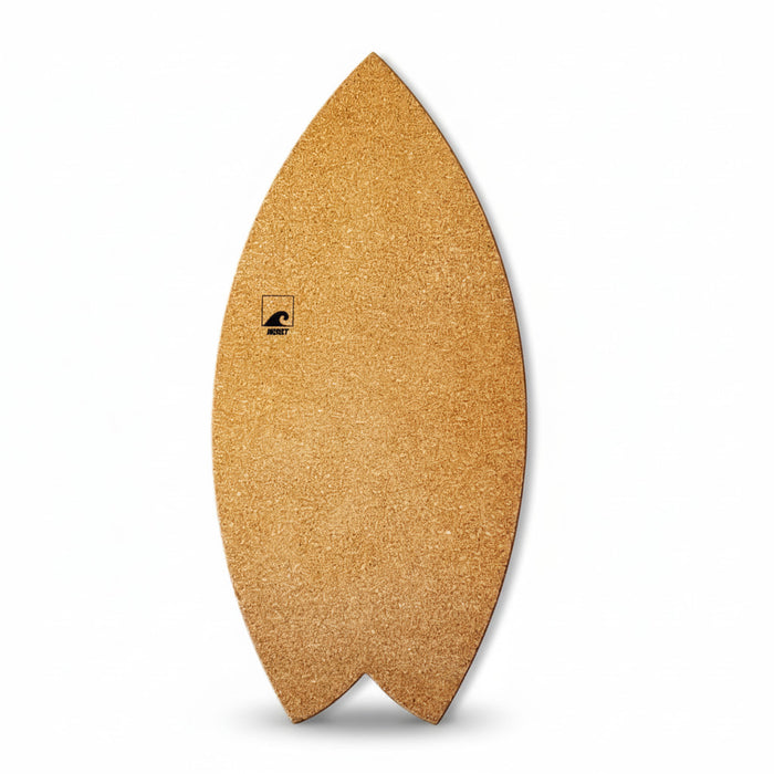 Norst Surf Balance Board, fish tail, cork top deck, Natural finish