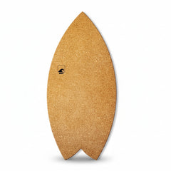 Norst Surf Balance Board, fish tail, cork top deck, Natural finish