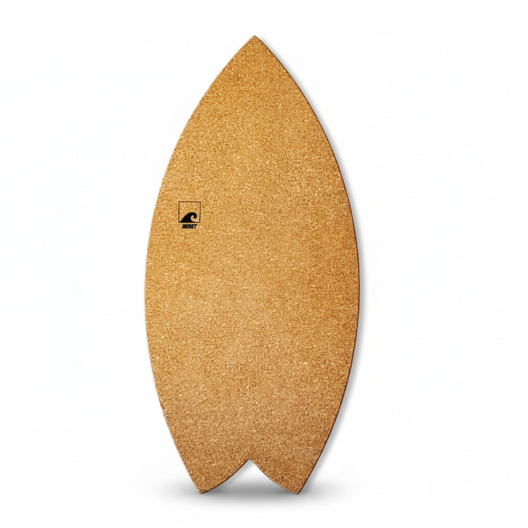 Norst Surf Balance Board, fish tail, cork top deck, Natural finish