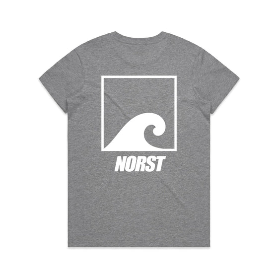 Womens T-Shirt - Original Front & Back Logo, Heather Grey