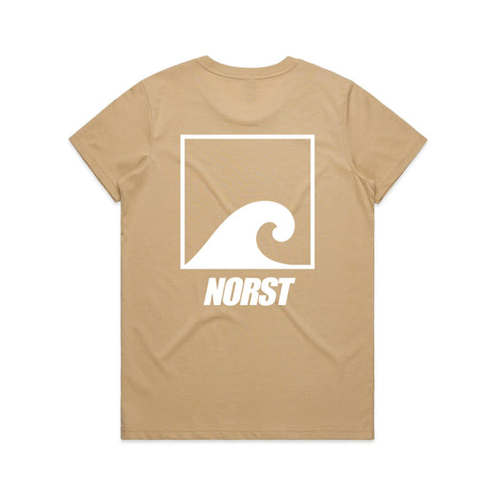 Womens T-Shirt - Original Front & Back Logo, Tan
