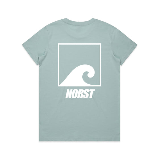 Womens T-Shirt - Original Front & Back Logo, Pale Blue