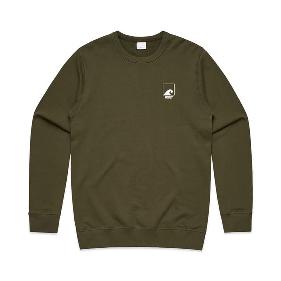 Men's Premium Crew Sweatshirt, Army Green