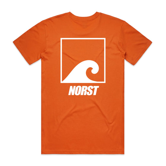 Norst Original T-Shirt – Logo Front & Back | Finished by Hand, Orange